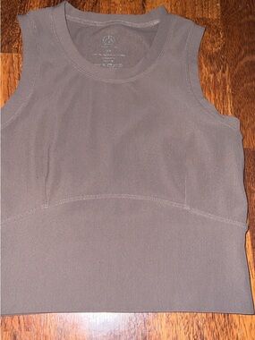 Sleeveless Ribbed Crop Tank in Taupe